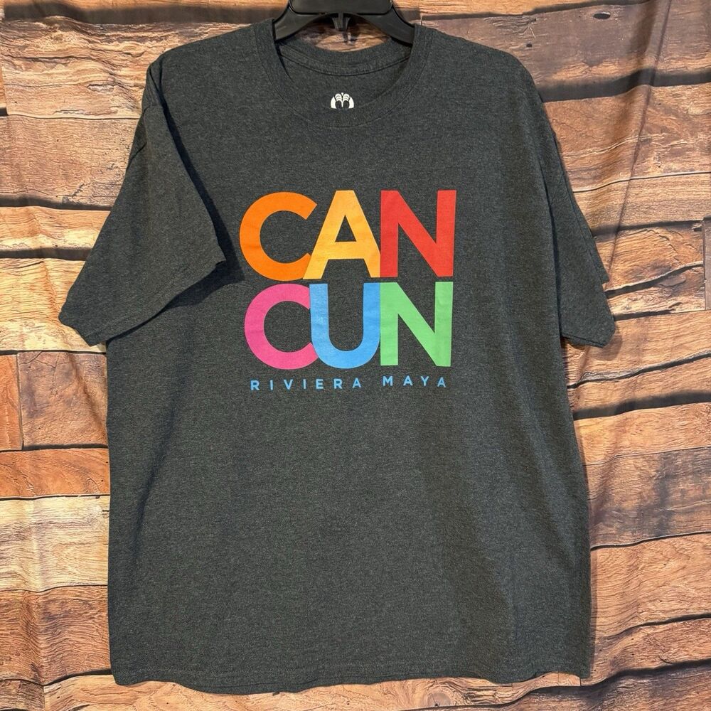 Cancun Riviera Maya XL T-Shirt Souvenir Colorful Mexico Vacation Tee Travel
